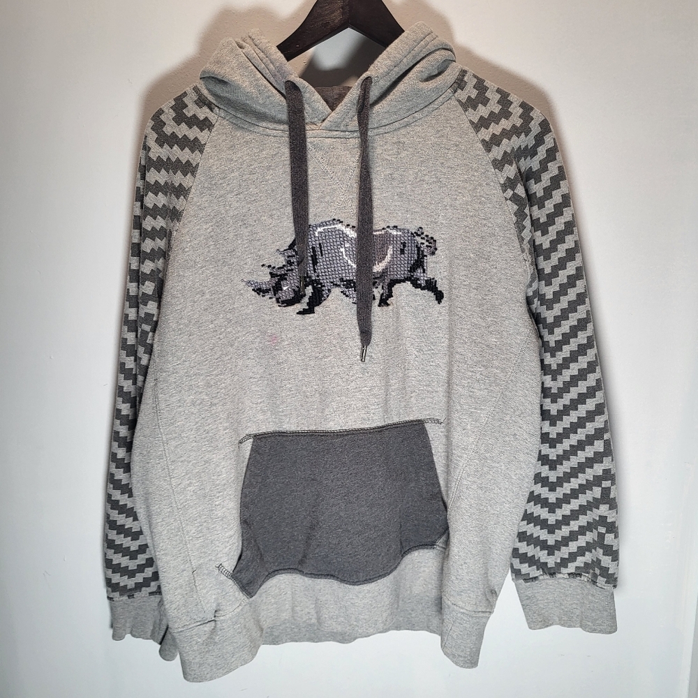 👕🌶 Y2K Ecko Unlimited "Pixelated Rhino" Pullover Hoodie